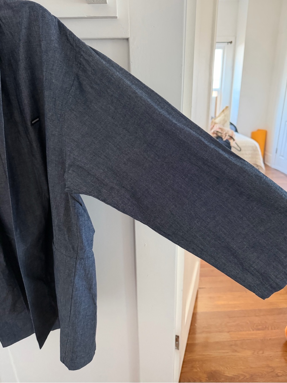 Neighborhood Men's Denim-Style Open Jacket in Slate Blue - Picture 6 of 6